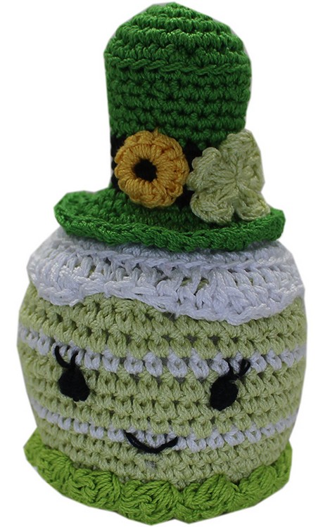 Knit Knacks Lucky Lady Leprechaun Cupcake Organic Cotton Small Dog Toy